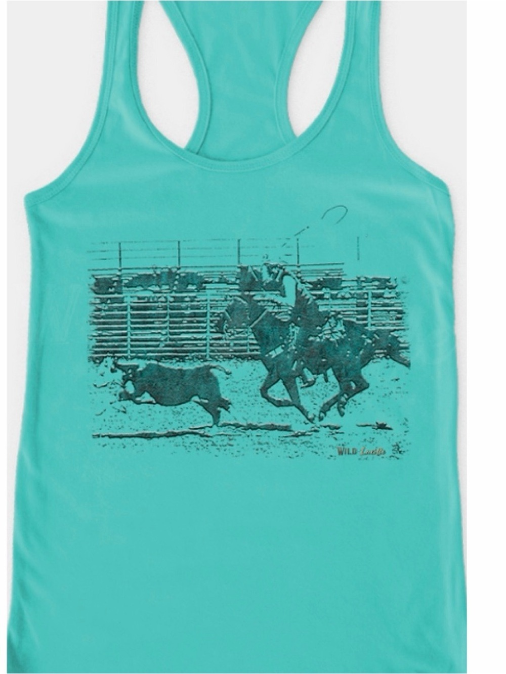 Cowboy Calf Roping Western Racerback Tank - Picture 2 of 2